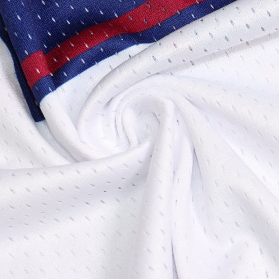 Wholesale Men's American Football Jersey with Short Sleeves Custom Logo Latest Blue & White Stripes Design OEM & ODM Available