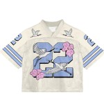 OEM Custom High Quality Polyester Mesh Retro Soccer American Football Jersey Oversized Boxy Shirt Cropped Breathable Short