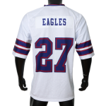 Wholesale Men's American Football Jersey with Short Sleeves Custom Logo Latest Blue & White Stripes Design OEM & ODM Available