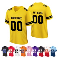 Wholesale Customized Digital Print 100% Polyester Breathable Quick Dry Anti-Bacterial Plus Size Short American Football Jersey