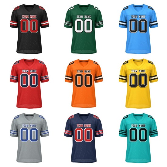 Custom Made Wholesale Mesh Football Practice Jerseys Sublimation Printing Tackle Twill Football Jersey Uniforms