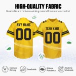 Wholesale Customized Digital Print 100% Polyester Breathable Quick Dry Anti-Bacterial Plus Size Short American Football Jersey