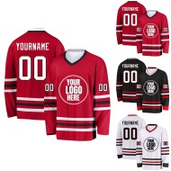 Custom Digital Print Hockey Jerseys New Design Wrinkle Resistant Breathable Anti-Bacterial Eco-Friendly Quick Dry Ice Hockey