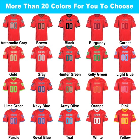 Factory Price American Football Sports Uniform for Adults Men Women & Kids Custom Printed Names & Numbers Plus Size Blank Jersey