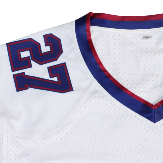 Wholesale Men's American Football Jersey with Short Sleeves Custom Logo Latest Blue & White Stripes Design OEM & ODM Available