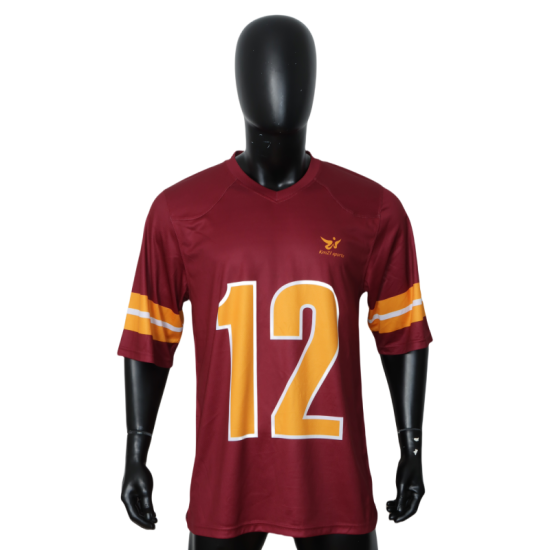 Custom Logo Short Sleeve American Football Jerseys Red Stripes Team Uniforms Plus Size OEM & ODM