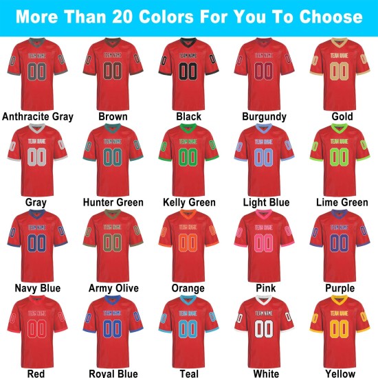 Wholesale Men's Plus Size American Football Uniform Breathable Short Sleeved Sublimated Stitched Jerseys Blank Practice