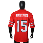 Custom Logo Sublimation Stitched American Football Wear Red Stripes Sports Jerseys with Short Sleeves OEM & ODM Available
